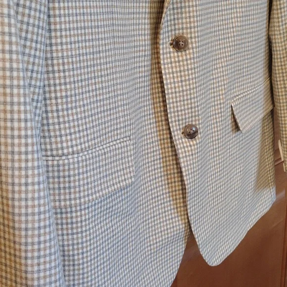 NWT Tommy Hilfiger Conrad Tan/Grey Sport Coat 44REG Flex - Picture 4 of 14